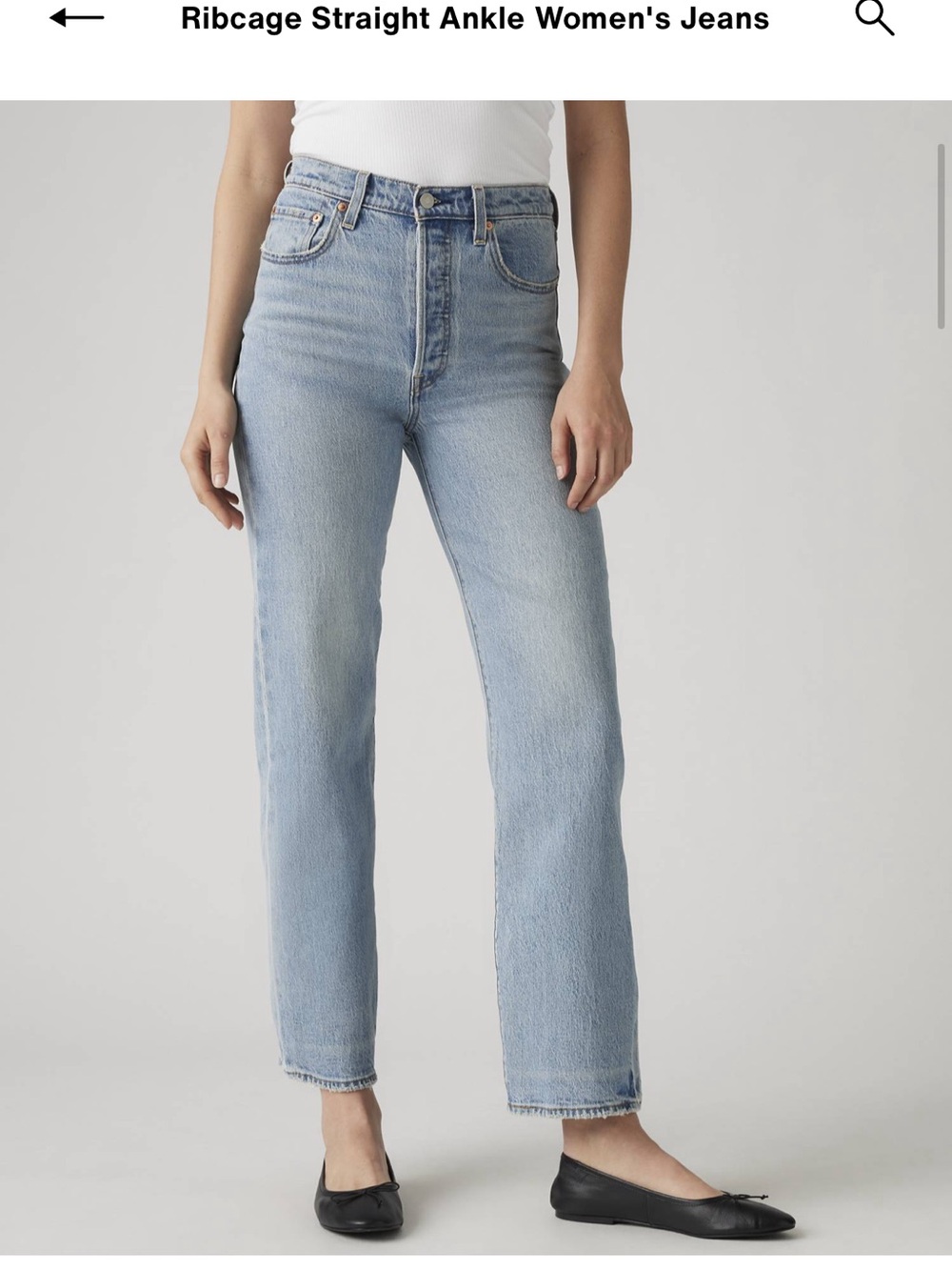 Levi’s Ribcage straight ankle jeans. 28 x 31. Light/medium wash. - Picture 9 of 12